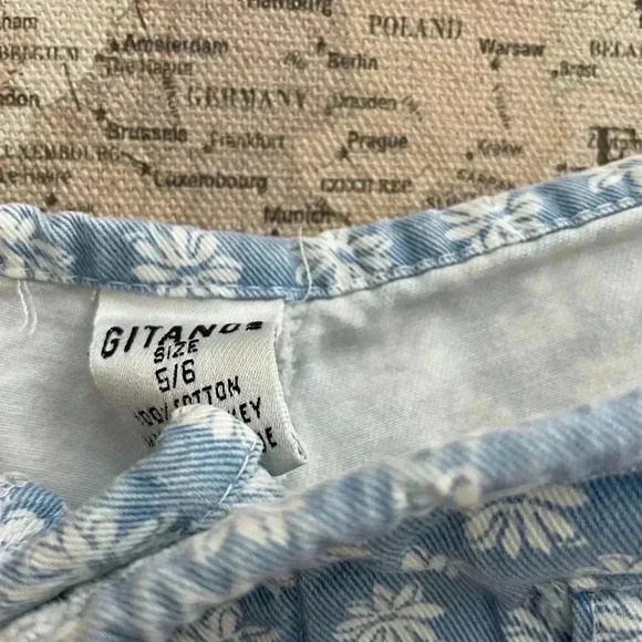 Gitano Vintage Y2K Floral Print Ultra High Waisted  Denim Shorts Size 5/6 - Picture 2 of 8
